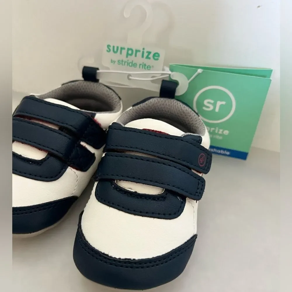 Surprize by stride rite navy / grey 6-12 month shoes